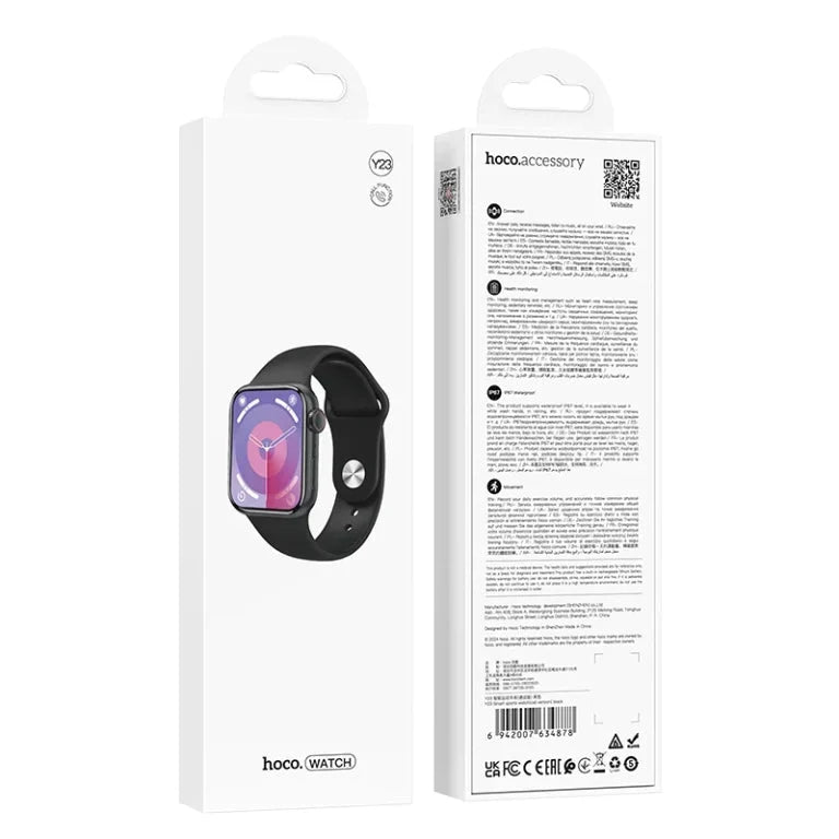 ساعة هوكو الذكية الأسود | Hoco Smart Watch Black