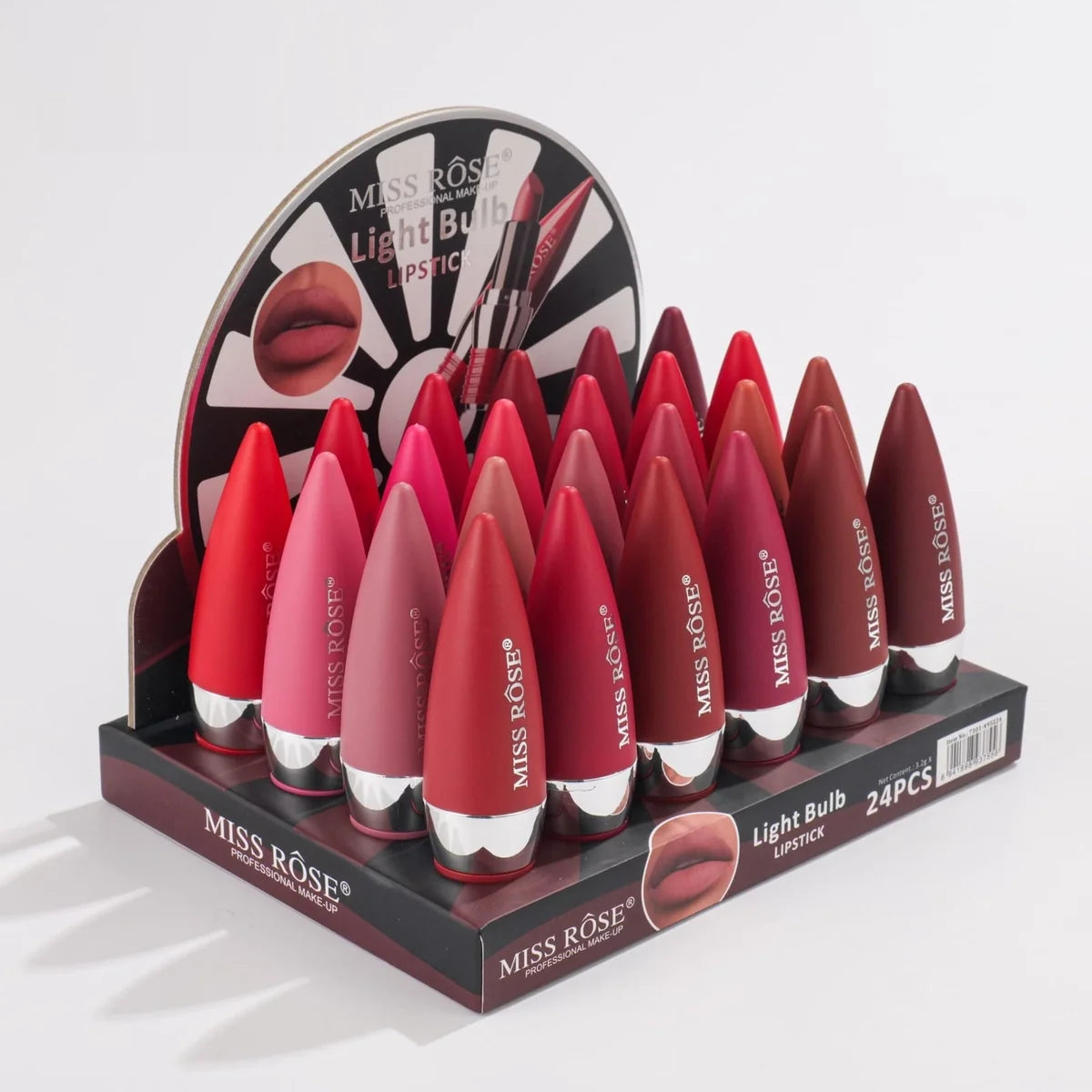 Miss Rose Light Bulb Lipstick Set (24 Shades)
