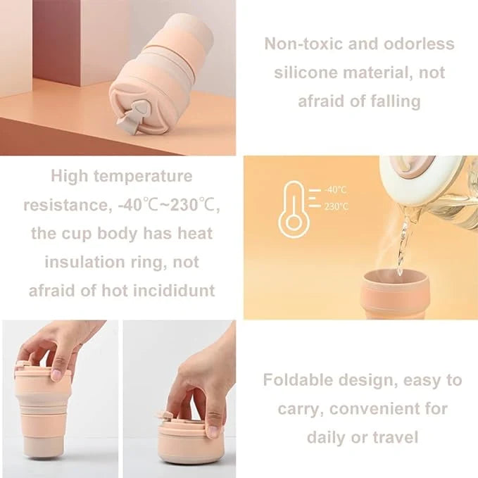 كوب سيليكون قابل للطي للسفر | Travel Silicone Folding Cup