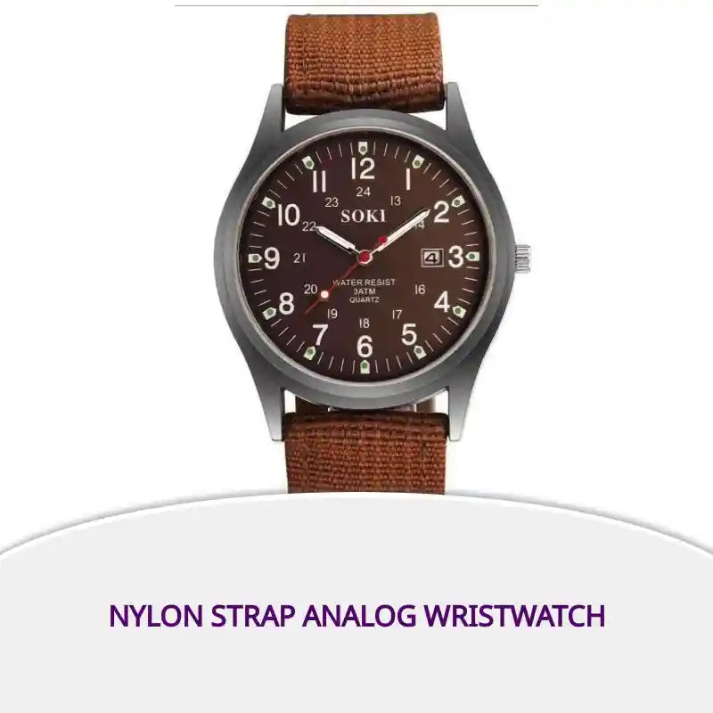 Nylon Strap Analog Wristwatch by@Outfy