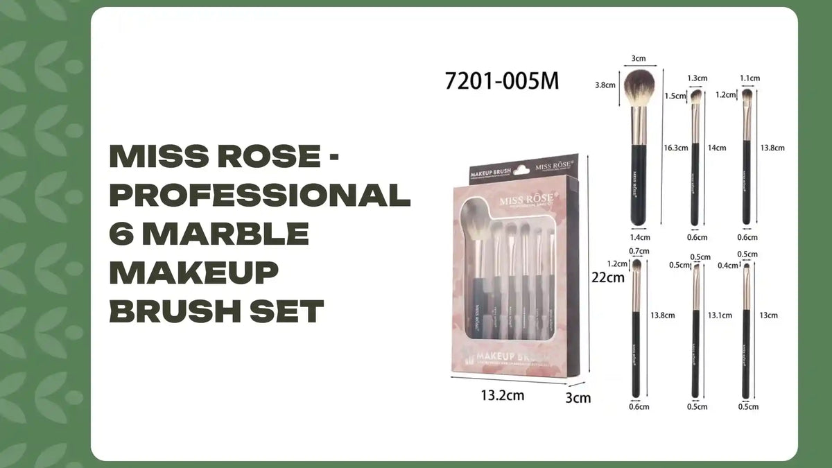 Miss Rose - Professional 6 Marble Makeup Brush Set by@Outfy